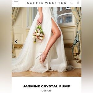Brand New $425 Sophia Webster Jasmine Crystal Pumps Made in Italy Size 37 US 6.5